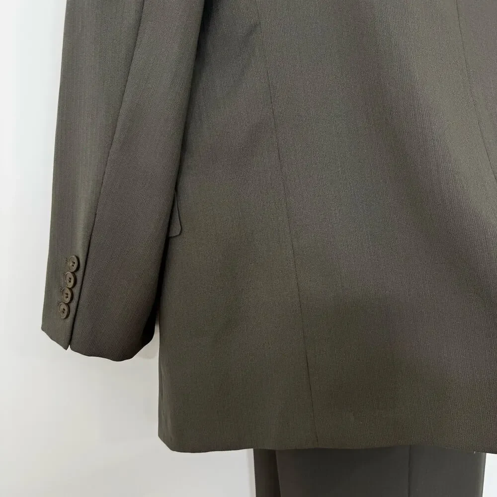 Calvin Klein Wool 3-Button Suit Jacket and Pants 48L Gray NWT $1,250